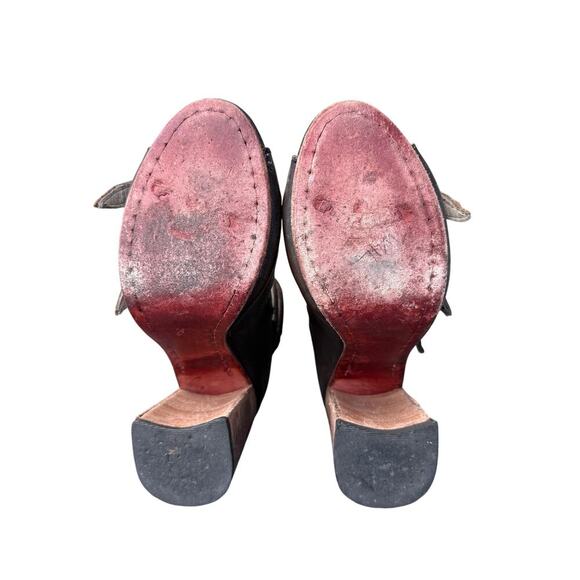 Freebird Topaz Black Brown Leather Heel Sandals Size 8 - Picture 8 of 10